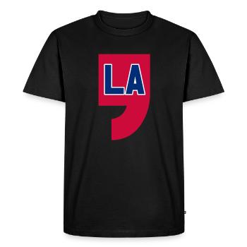 COMMA LA, CAMALA HARRIS POUR LA PRÉSIDENCE 2024 - T-shirt Premium bio Homme - noir - Devant - Nico (187cm)