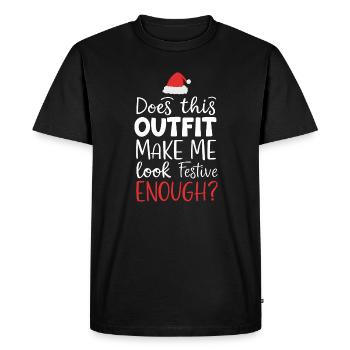 Tenue de Noël festive - T-shirt Premium bio Homme - noir - Devant - Nico (187cm)