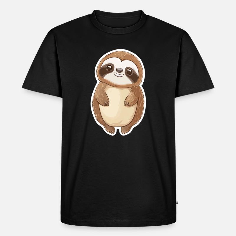 Faultier - Männer Premium Bio T-Shirt - Schwarz