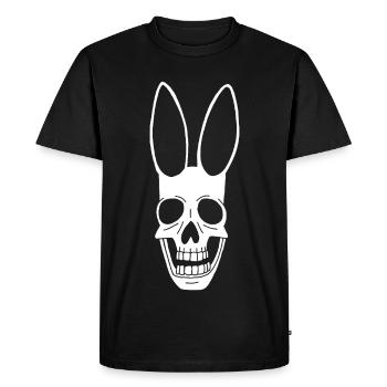 Crâne de lapin blanc - T-shirt Premium bio Homme - noir - Devant - Nico (187cm)