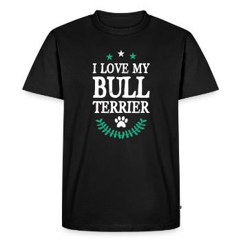 Bull terrier - T-shirt Premium bio Homme - noir - Devant - Nico (187cm)