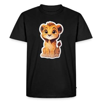 Lion - T-shirt Premium bio Homme - noir - Devant - Nico (187cm)