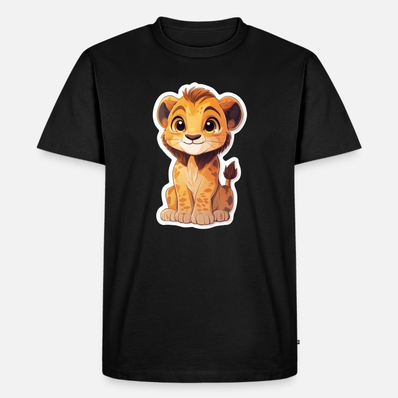 Löwe - Männer Premium Bio T-Shirt - Schwarz