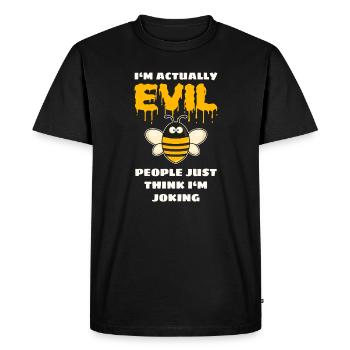 Funny Evil Bee - Men's Premium Organic T-Shirt - black - Front - Nico (187cm)