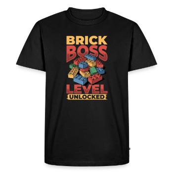 Building Blocks Kids Brick Builder - Men's Premium Organic T-Shirt - black - Front - Nico (187cm)