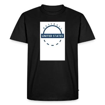 Baseball USA emblem - Men's Premium Organic T-Shirt - black - Front - Nico (187cm)