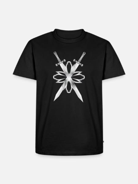 Deux épées ornées d’argent - T-shirt Premium bio Homme - noir