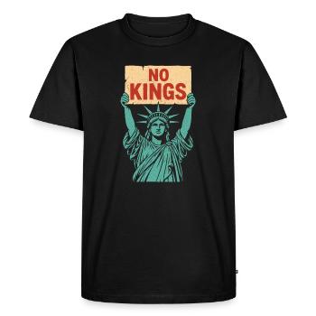 No Kings Patriotic Anti-Monarchy Liberty USA - Men's Premium Organic T-Shirt - black - Front - Nico (187cm)