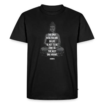 Buddha Wisdom: True to Your Best Self - Men's Premium Organic T-Shirt - black - Front - Nico (187cm)