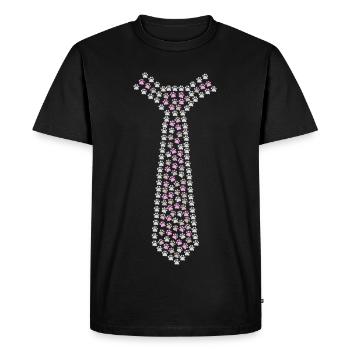 Cravate faite de pattes de chat - T-shirt Premium bio Homme - noir - Devant - Nico (187cm)