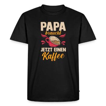 Café, Fête des pères, Papa - T-shirt Premium bio Homme - noir - Devant - Nico (187cm)