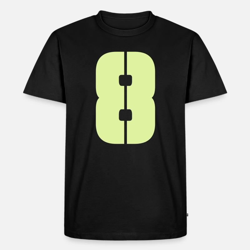 8 - Männer Premium Bio T-Shirt - Schwarz
