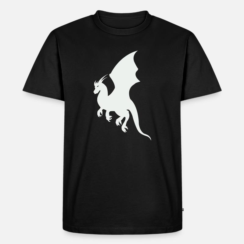 drache - Männer Premium Bio T-Shirt - Schwarz
