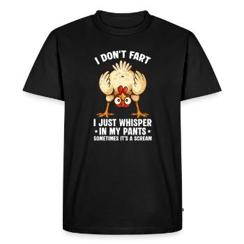 Chuchote dans mon pantalon poulet - T-shirt Premium bio Homme - noir - Devant - Nico (187cm)