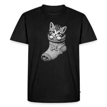 Chaton - T-shirt Premium bio Homme - noir - Devant - Nico (187cm)