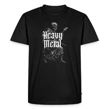 Guitare squelette heavy metal - T-shirt Premium bio Homme - noir - Devant - Nico (187cm)