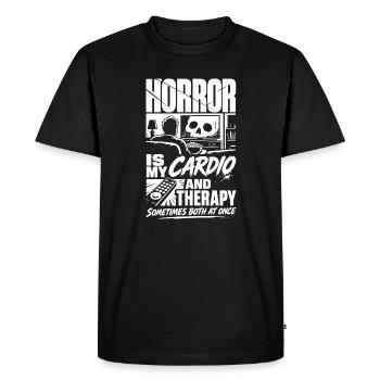 I Pause Horror Movies Not My Life - Men's Premium Organic T-Shirt - black - Front - Nico (187cm)