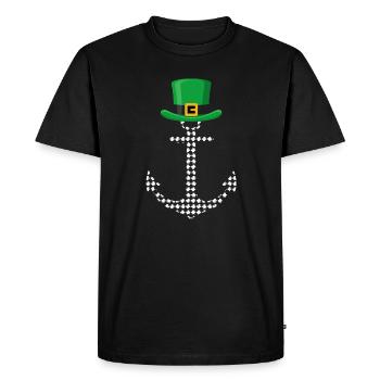 Leprechaun Anchor Nautical Design - Men's Premium Organic T-Shirt - black - Front - Nico (187cm)