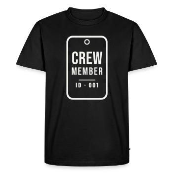 Crew Member ID Tag Brand Badge Team Staff Event - Men's Premium Organic T-Shirt - black - Front - Nico (187cm)