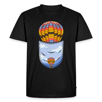 Balloon Ride Gift Chest Bag Montgolfière - T-shirt Premium bio Homme - noir - Devant - Nico (187cm)