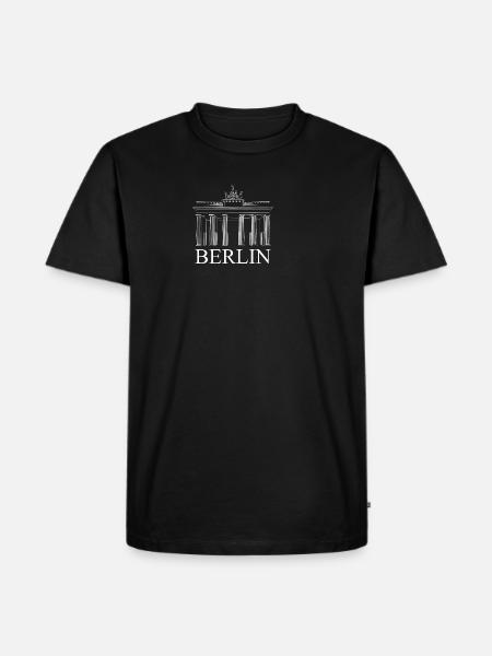 Berlin Brandenburg Gate - Mannen Premium Bio T-shirt - zwart