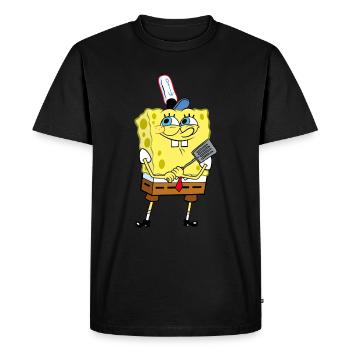 SpongeBob SquarePants SpongeBob Loves His Spatula - Men's Premium Organic T-Shirt - black - Front - Nico (187cm)