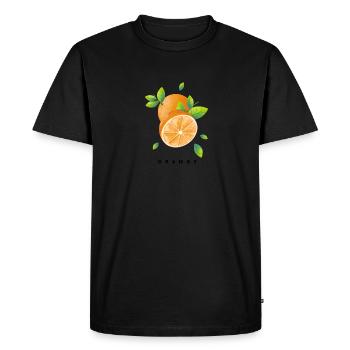 orange - Men's Premium Organic T-Shirt - black - Front - Nico (187cm)