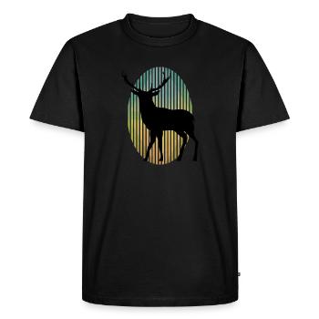 Cerf - T-shirt Premium bio Homme - noir - Devant - Nico (187cm)