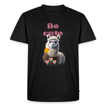 Soyez mignon - T-shirt Premium bio Homme - noir - Devant - Nico (187cm)