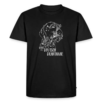 Loved by a German Wirehair Dogs Wilsigns - Men's Premium Organic T-Shirt - black - Front - Nico (187cm)