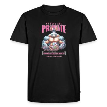 Easter Bunny "My Eggs Are Private" - Men's Premium Organic T-Shirt - black - Front - Nico (187cm)
