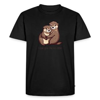 Otter Pärchen - I love you like no otter - Männer Premium Bio T-Shirt - Schwarz - Vorne - Nico (187cm)