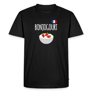 Bonjogourt - T-shirt Premium bio Homme - noir - Devant - Nico (187cm)