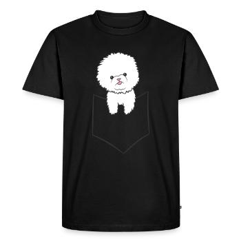 Bichon Frise Chien Dans Le Sac - T-shirt Premium bio Homme - noir - Devant - Nico (187cm)