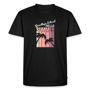 Au revoir l’école Bonjour l’été | Dernier jour d’école - T-shirt Premium bio Homme - noir - Devant - Nico (187cm)