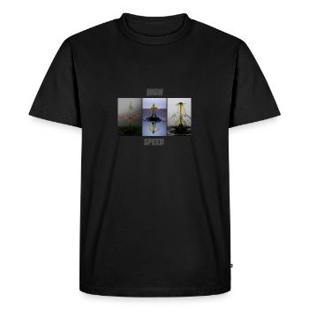 High Speed - Men's Premium Organic T-Shirt - black - Front - Nico (187cm)