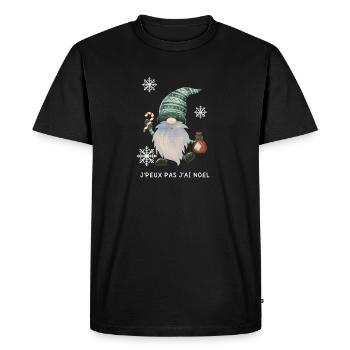 J'peux pas j 'ai NOEL - T-shirt Premium bio Homme - noir - Devant - Nico (187cm)