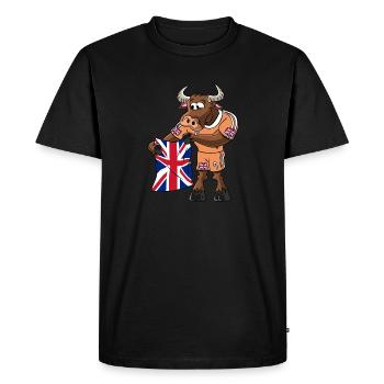 Angleterre Fan Taureau - T-shirt Premium bio Homme - noir - Devant - Nico (187cm)