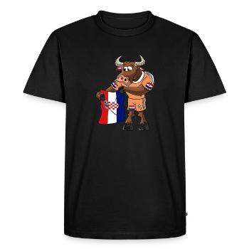 Ventilateur croate Taureau - T-shirt Premium bio Homme - noir - Devant - Nico (187cm)