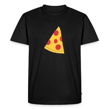 Pizza - Men's Premium Organic T-Shirt - black - Front - Nico (187cm)