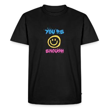 You're Enough - Men's Premium Organic T-Shirt - black - Front - Nico (187cm)