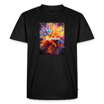 I am UNIQUE - Men's Premium Organic T-Shirt - black - Front - Nico (187cm)
