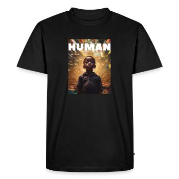 We are all one - Human - T Shirt - Men's Premium Organic T-Shirt - black - Front - Nico (187cm)