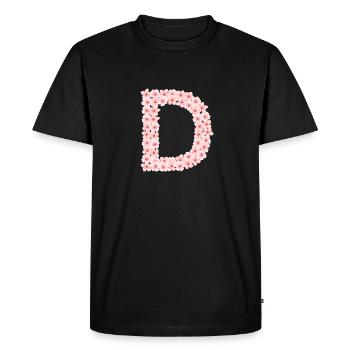 D de fleurs de cerisier - T-shirt Premium bio Homme - noir - Devant - Nico (187cm)