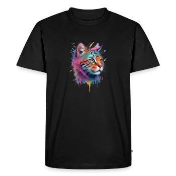A multi-coloured wildcat - Men's Premium Organic T-Shirt - black - Front - Nico (187cm)