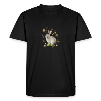 Rabbit with name in dark text - Men's Premium Organic T-Shirt - black - Front - Nico (187cm)