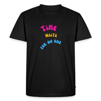 Time - Men's Premium Organic T-Shirt - black - Front - Nico (187cm)