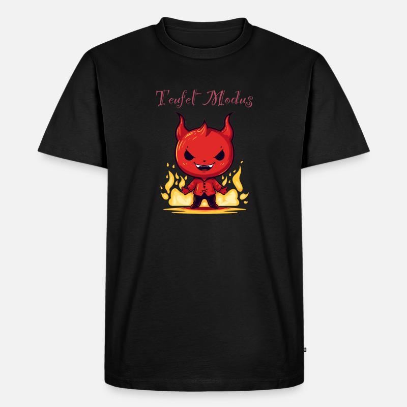 Teufel Modus - Männer Premium Bio T-Shirt - Schwarz