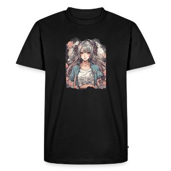 Serenity Blossom Anime Femme Manga Personnage - T-shirt Premium bio Homme - noir - Devant - Nico (187cm)