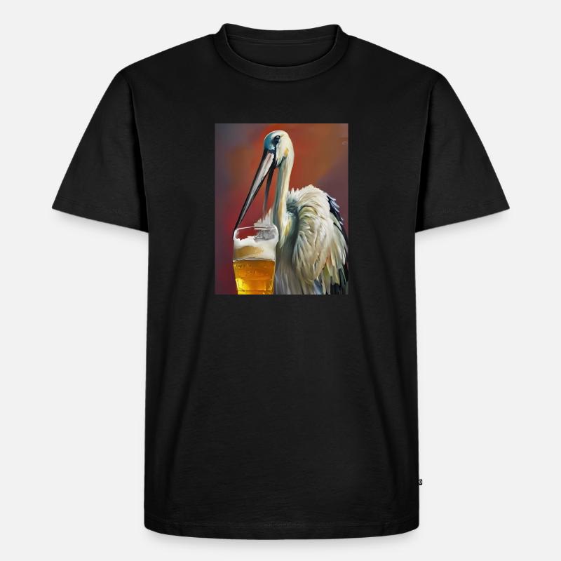 Storchen-Bier - Männer Premium Bio T-Shirt - Schwarz